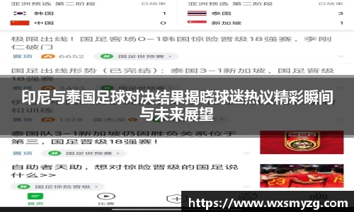 印尼与泰国足球对决结果揭晓球迷热议精彩瞬间与未来展望